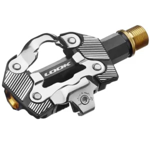 A black and silver LOOK X-One-G Ti MTB/Gravel Pedal
