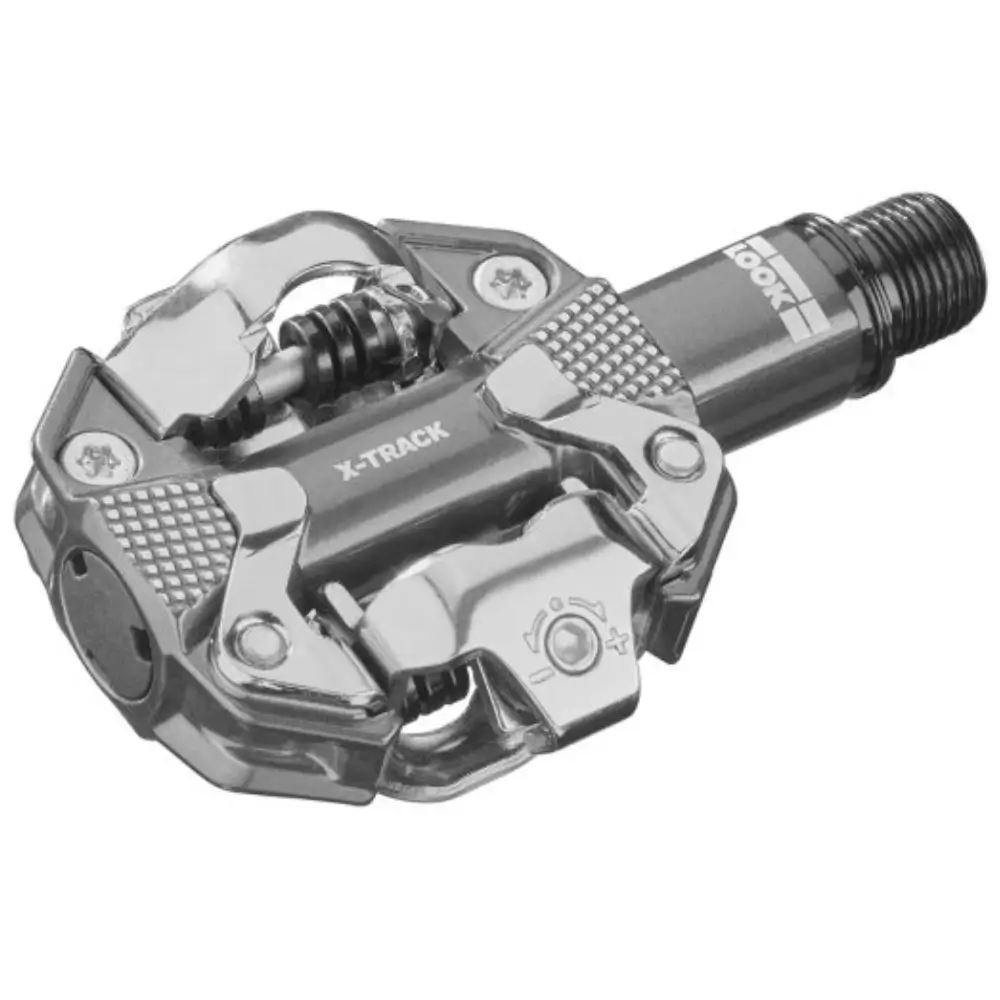 A metallic grey LOOK X-TRACK MTB Pedal