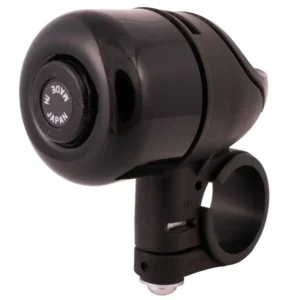 A black Incredibell Ace Bike Bell