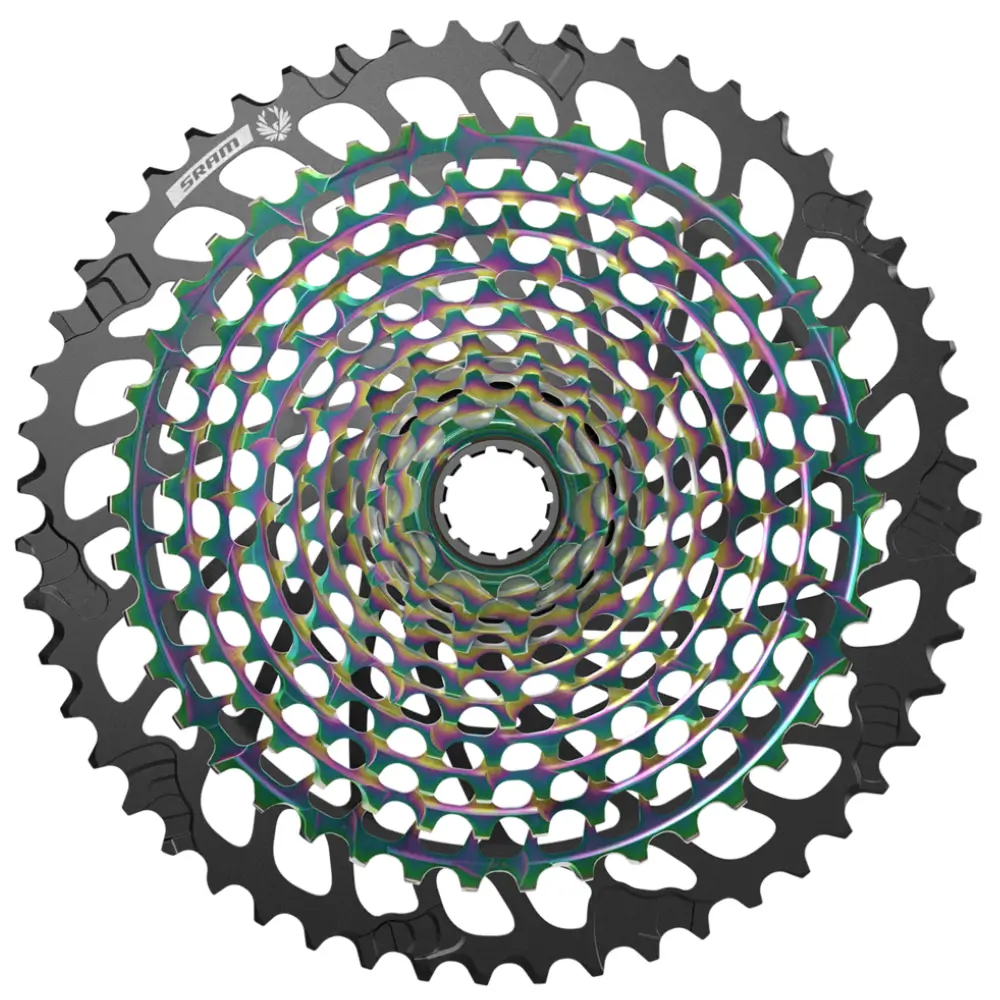 A rainbow SRAM XG-1299 Eagle 12-Speed Cassette