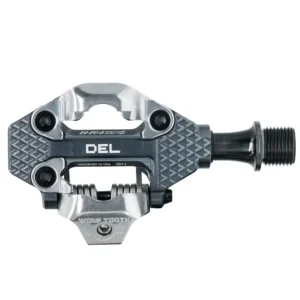 A grey Wolf Tooth MK0 DEL MTB/Gravel Pedals