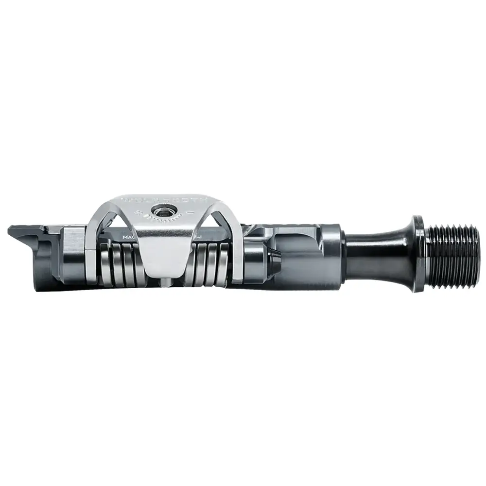The profile of a grey Wolf Tooth MK0 DEL MTB/Gravel Pedal