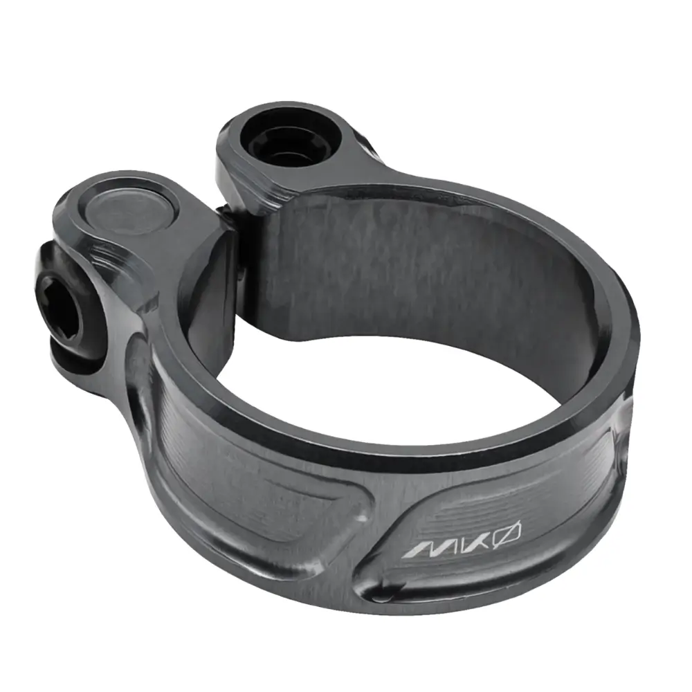 A grey 31.8 mm diameter Wolf Tooth MK0 Seatpost Clamp