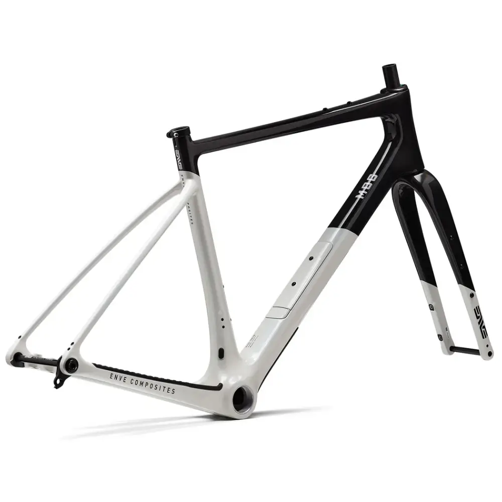 A ENVE MOG Gravel Frameset in Aspen White viewed from a rear angle