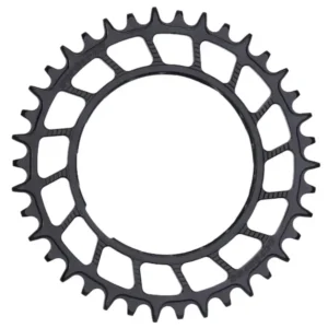 A black Garbaruk 1X Thread Mount MTB Chainring on a white background